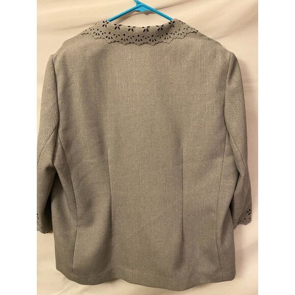 Alfred Dunner Womens Gray Blazer Suit Jacket womens Plus Size 18 Cute Design - Picture 3 of 3